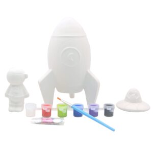 ceramic rocket craft kit by creatology™ 3pc ceramic figures