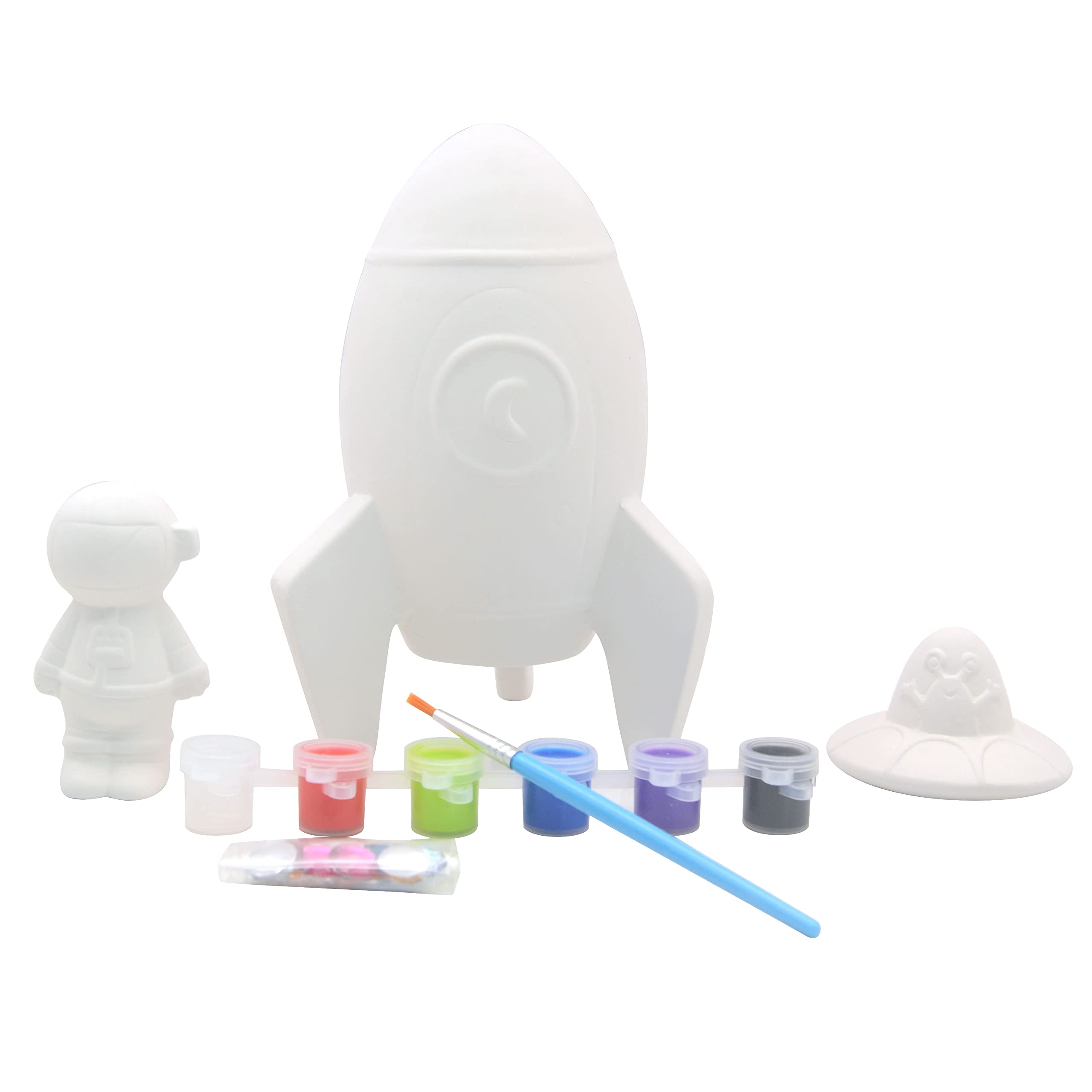 Ceramic Rocket Craft Kit by Creatology™ 3pc Ceramic Figures