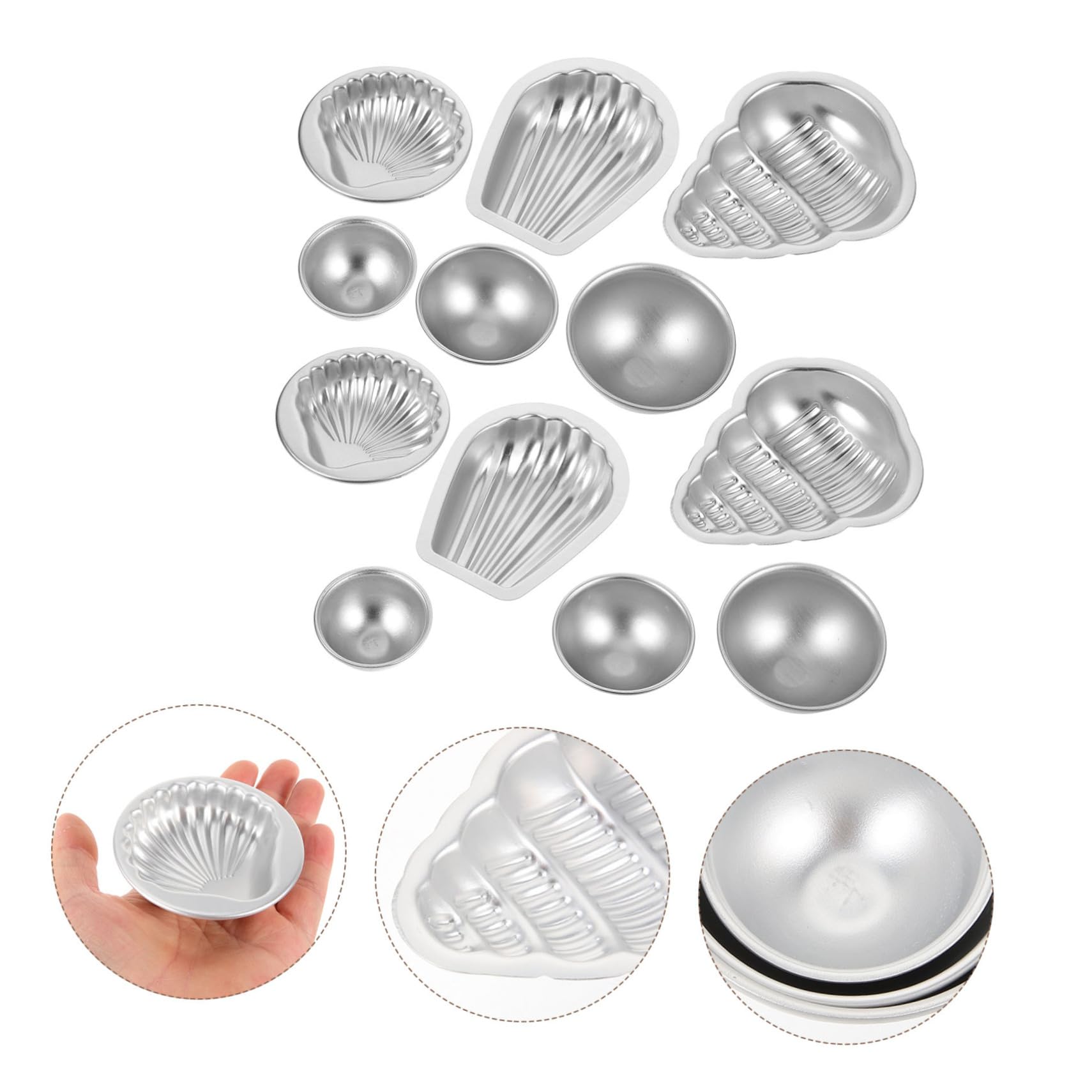 COHEALI 12pcs Bath Salt Ball Mold Mini soap molds Round soap molds Salt Ball Tool Salt Ball Mould soap Mold kit DIY Mold Aluminium Alloy molds Pudding Mold Aluminum Alloy Semicircle