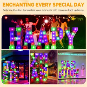 Marquee Light Up Letters, YBQZ 4FT Large Light Up Letters, Large Marquee Letters for Baby Shower Birthday Party Decor, Mosaic Balloon Frame for Wedding Engagement Party Decoration, Foam Letter E