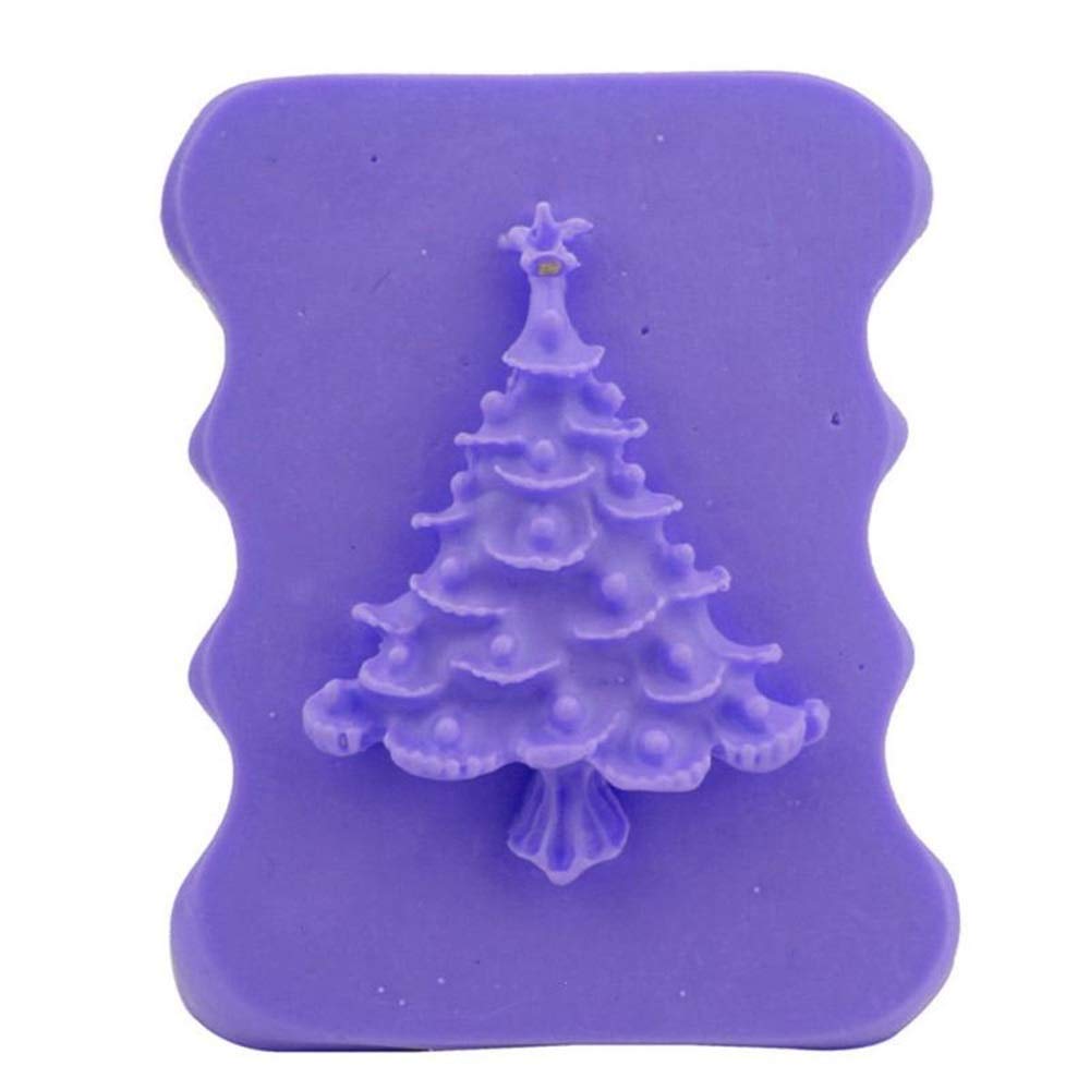 2 Pack Silicone Mold Xmas Sets, Santa Claus and Christmas Tree Shape Craft Art Silicone Soap Mold, Craft Molds DIY Handmade Soap Gifts - Soap Making Supplies by YSCEN