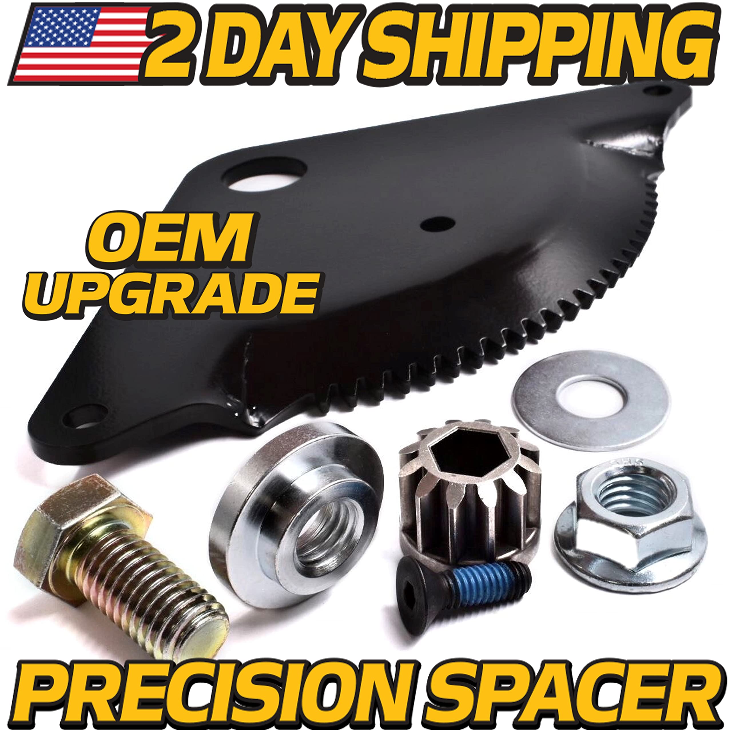 HD Switch - Improved Steering Sector Plate & Pinion Gear fits PP155H42 PP19A42 PP19H46 PP20VA46 PP22KA42 PP22VA48 - Includes Precision Machined Pivot Bushing Upgrade for Poulan Pro AYP Electrolux