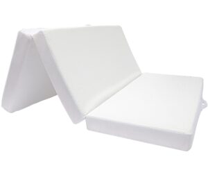 cheer collection tri-fold memory foam mattress - 4" thick gel infused foam folding bed for guests, twin size - 38" x 78"