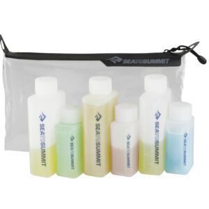 Sea to Summit TravellingLight Clear Zip Pouch with Travel Bottles, TSA Approved Toiletry Kit