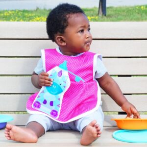 ChooMee SoftSip Food Pouch Top | Baby Led Weaning | No Spill Flow Control Valve, Protects Childs Mouth, 100% Silicone, BPA Free | 2CT Aqua Purple