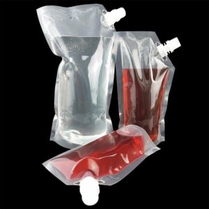 Wobe 15pcs Plastic Liquor Pouch Drinks Flasks, Concealable Drinking Flasks Cruise Bag Kit 230 ml 420 ml 1000 ml with Funnel Clear Foldable Water Bottle For Spirits Booze Alcoho