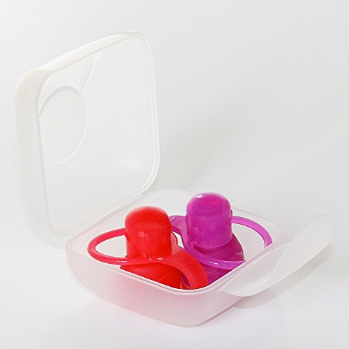 ChooMee SoftSip Food Pouch Tops | Red Purple + White Travel case | Prevent Spills and Protect Childs Mouth