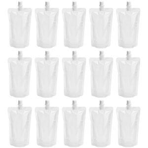 50pcs plastic pouch 8.8 oz drinks flasks disposable drink container take out beverage juice bags reclosable for travel outdoor