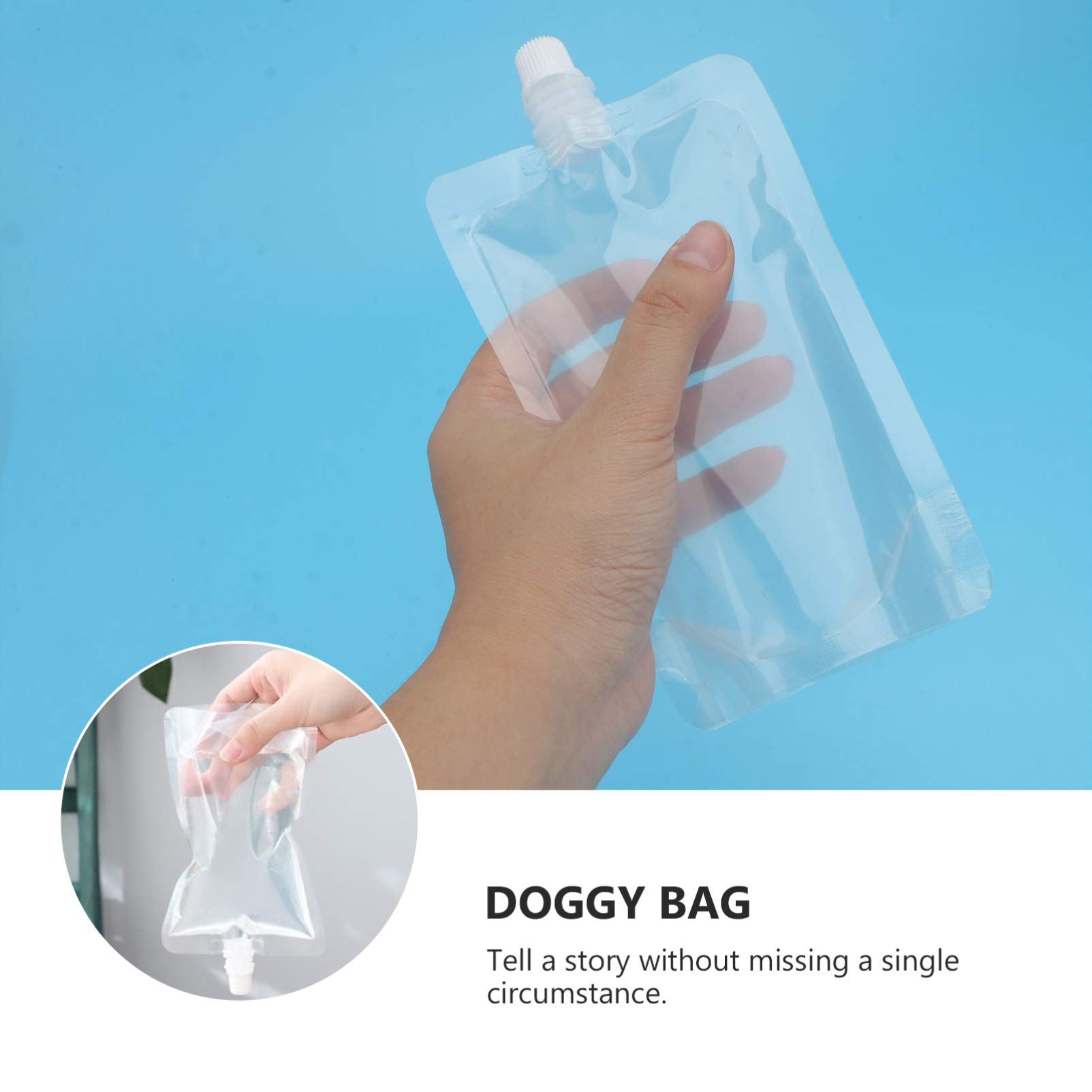 50pcs Plastic Pouch 8.8 Oz Drinks Flasks Disposable Drink Container Take out Beverage Juice Bags Reclosable for Travel Outdoor