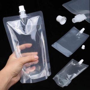 Plastic Flasks-Reusable Cruise Plastic Flask kit,Plastic Flasks,Juice Travel Plastic Bags Drink Bags for Travel Outdoor Sports, Concerts, Events(8OZ-12OZ-16OZ,12PCS)