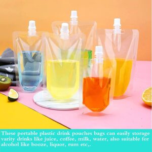 30pcs Refillable Drink Pouches for Festivals Clear Travel Plastic Drinks Flasks Cruise Kit Reusable for Alcohol Liquor Juice Bags Drink Container Party Hot Cold Beverage 30pcs(10*250&10*380&10*500ml)