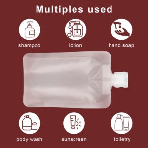 YASUOA 12 Pieces Travel Size Refillable Pouch for Toiletries Bulk 30ml/50ml/100ml, TSA Approved Squeeze Empty Stand Up Pouches for Liquids Lotion Shampoo Bags, Leak Proof Cosmetic Containers