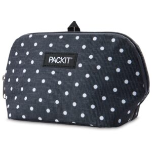 PackIt Freezable Snack Bag, Polka Dots, Built with EcoFreeze Technology, Foldable, Reusable, Zip Closure Locks in Cool Dry Air, and Fresh Snacks On the Go