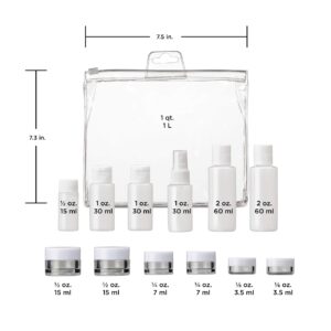 Conair Travel Sized Toiletries, TSA Approved Travel Bottles, Travel Sized Bottles by Travel Smart, 13 Piece Set