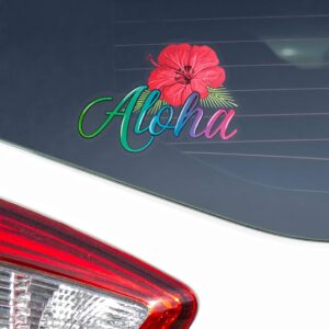 Aloha Designs ALOHA Clear Cosmetic Bag for Women Roomy Makeup Bag Travel Splash-proof Toiletry Bag Accessories Organizer Plus Aloha Gift Kit 1 Aloha Decal, 1 Aloha Magnet & 1 Air Freshener