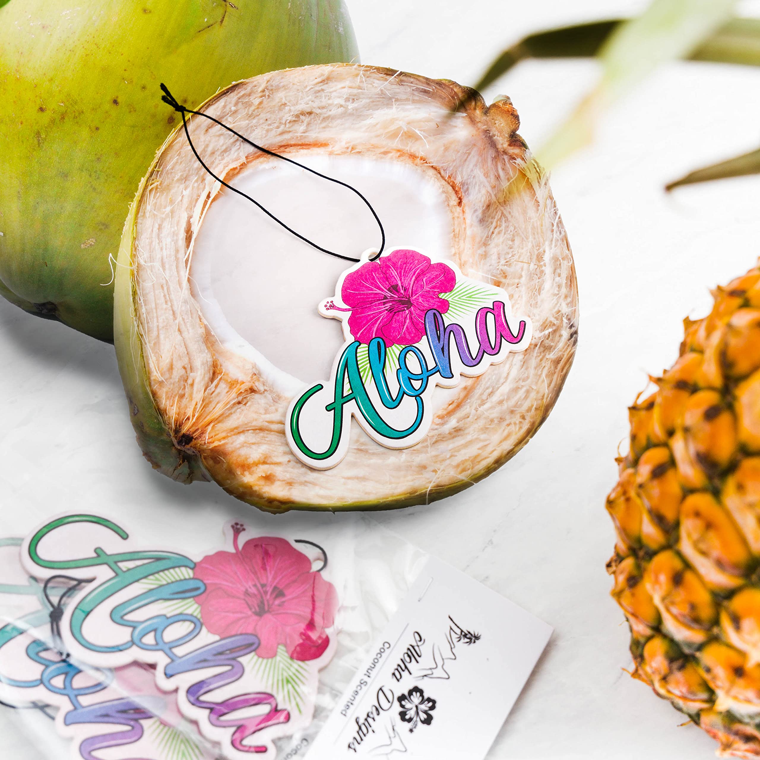 Aloha Designs ALOHA Clear Cosmetic Bag for Women Roomy Makeup Bag Travel Splash-proof Toiletry Bag Accessories Organizer Plus Aloha Gift Kit 1 Aloha Decal, 1 Aloha Magnet & 1 Air Freshener