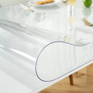 LovePads 1.5mm Thick 54 x 54 Inch Clear Table Cover Protector, Plastic Table Protector for Dining Room Table, Clear Tablecloth Protector, Table Pads for Dining Room Table, Dining Table Cover