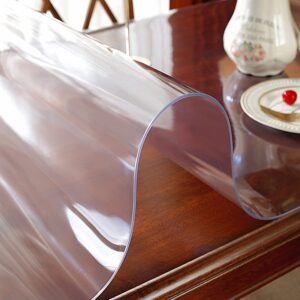 OstepDecor Clear Table Cover Protector 36 x 60 Inch, 2mm Thick Plastic Table Cover, Table Protector for Dining Room Table, Clear Tablecloth Protector, Table Pad Mat for Kitchen Wood Table