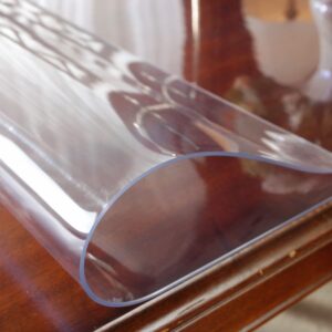 OstepDecor Clear Table Cover Protector 36 x 60 Inch, 2mm Thick Plastic Table Cover, Table Protector for Dining Room Table, Clear Tablecloth Protector, Table Pad Mat for Kitchen Wood Table