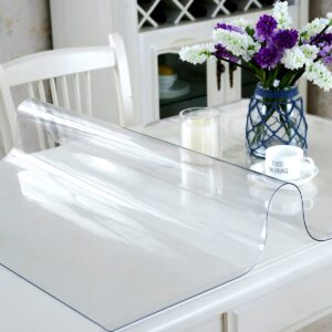 Royhom Clear Table Cover Protector 2mm Thick 60 x 36 Inch Table Protector for Dining Room Table, Waterproof Plastic Table Cover, Dining Table Cover Rectangle for Wood, Countertop, Kitchen Table