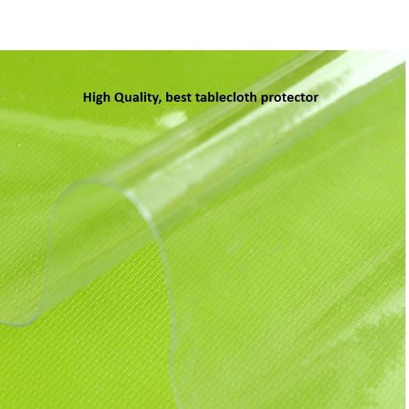 Golden Linens LLC 2.2 mm Thick Clear Plastic Transparent Tablecloth Protector Water Proof Heavy Duty Easy Clean, Long Lasting Kitchen Dinning Table, Family Gathering Party Holidays (60" X 90")