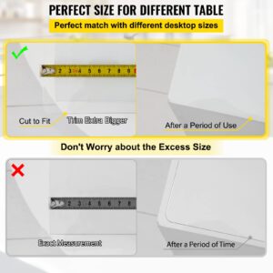 Vevor 96 x 42 Inch Clear Table Cover Protector, 2mm Thick Clear Desk Protector Table Pads, Plastic Tablecloth Table Protector for Dining Room Table