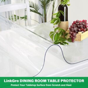 24X48 Inch Clear Dining Table Protector Pad Cover Plastic Kitchen Tablecloth Heat Resistant PVC Table Top Protector Rectangle Clear Tablecloth Dining Room Table Cover Protector 1.5mm Thick