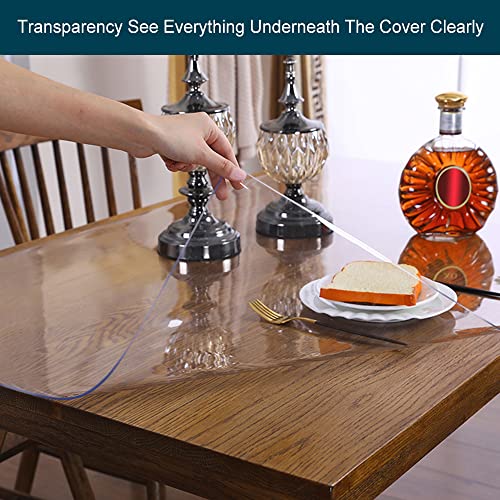 30X30 Inch Square Eco Clear Plastic Table Protector Thick Wipeable PVC Tablecloth Cover Mat Pad Transparent Vinyl Tablecloth Screen Protector Waterproof Hard for Kitchen Table Liner Marble Countertop