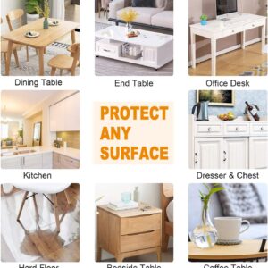 PoPoTo 24 x 48 Inch Plastic Dining Table Cover, Clear Table Pad Desk Chair Mat Tablecloth Protector Easy Clean Wooden Furniture Coffee End Bed Sofa Side Table Top Protection Cover Waterproof PVC Vinyl