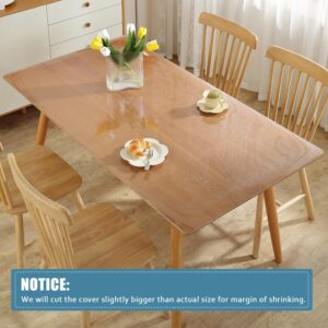 OstepDecor Clear Table Protector 40 x 76 Inch, 1.5mm Thick Table Cover Protector Rectangle, Waterproof Plastic Tablecloth Cover, Clear Tablecloth Protector, PVC Table Mat Pad for Kitchen Wood Table