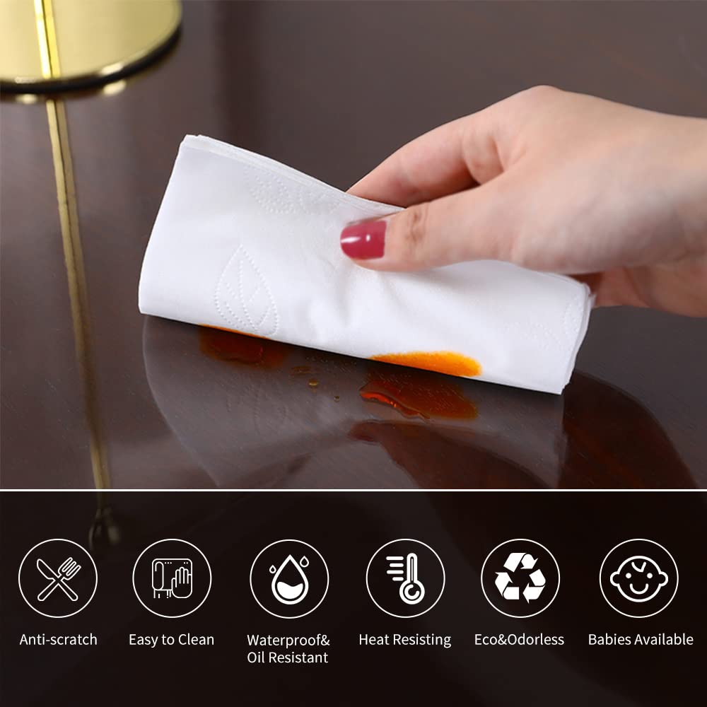 Square Clear Table Protector for Dining Table Vinyl PVC Plastic Tablecloth Kitchen Glass Coffee Marble Table Countertop Wood Furniture Protective Cover Waterproof Office Desk Pad Mat 40 x 40 Inch