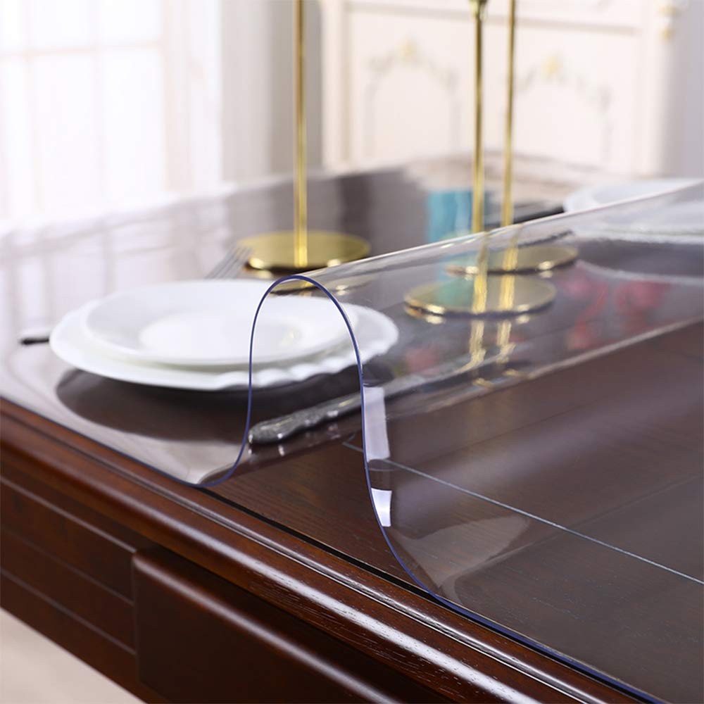 Square Clear Table Protector for Dining Table Vinyl PVC Plastic Tablecloth Kitchen Glass Coffee Marble Table Countertop Wood Furniture Protective Cover Waterproof Office Desk Pad Mat 40 x 40 Inch