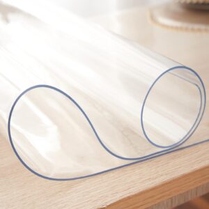 42x78 inch clear table cover protector 1.5mm thick pvc water resistant rectangle plastic non-slip table pad for wooden table kitchen dining room