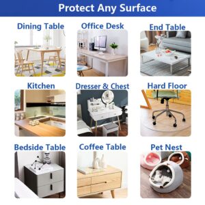 38x78 PVC Clear Table Protector Transparent Vinyl Table Cover Mat Desktop Topper Rectangular Table Protective Pads for Dining Room Play Table Wood Grain Kitchen Countertop Plastic Tablecloth Cover