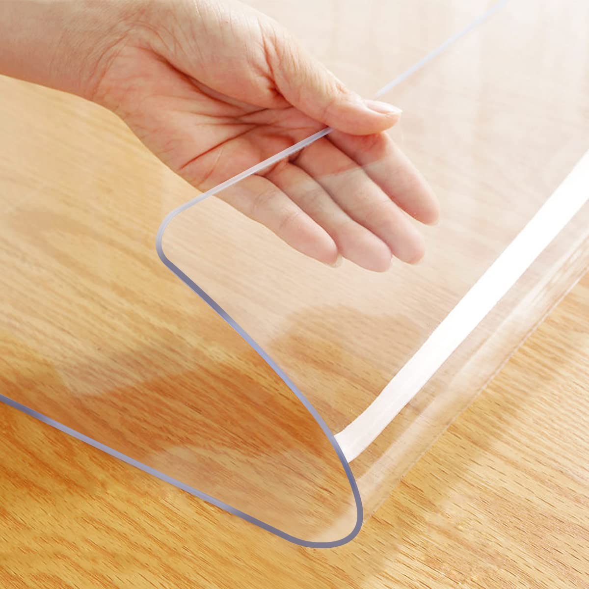 30x60 inch Crystal Plastic Dining Table Cover Protector Office Desk Pad Mat Rectangle Vinyl Table Cover 5 Foot Table PVC Desk Writing Mat Wood Side End Coffee Kitchen Table Plastic Clear Chair Mat