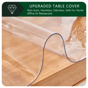 30x60 inch Crystal Plastic Dining Table Cover Protector Office Desk Pad Mat Rectangle Vinyl Table Cover 5 Foot Table PVC Desk Writing Mat Wood Side End Coffee Kitchen Table Plastic Clear Chair Mat