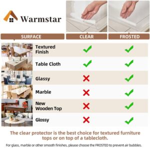 Warmstar Clear Table Cover Protector 14 x 24 Inch,1.5mm Thick Plastic Table Cover Rectangle,PVC Clear Table Protector,Desk Protector Mat for Kitchen, Dresser, Writing Desk，Dining Room Table