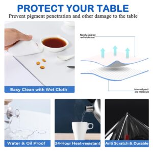 32X48 Inch Crystal Clear Table Protector PVC Vinyl Tablecloths Furniture Kitchen Dining Tabletop Coffee End Side Table Cover Wipeable Clear Plastic Tablecloth Thick Protective Desk Pad Mat Rectangle