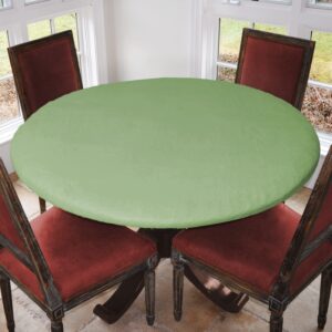 covers for the home deluxe elastic edged flannel backed vinyl fitted table cover - basketweave (green) pattern - small round - fits tables up to 40" - 44" diameter