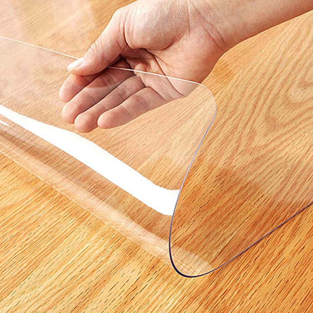 KATE 1.5mm 60x88 Inch Plastic Table Cover Clear Table Protector Non-Slip Easy Clean for Kitchen Tablecloths Table Mats