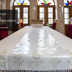 Neatiffy 62 in x 100 ft - Clear Disposable Plastic Table Cloth Roll with Slide Cutter | Waterproof Covers Any Size or Shape