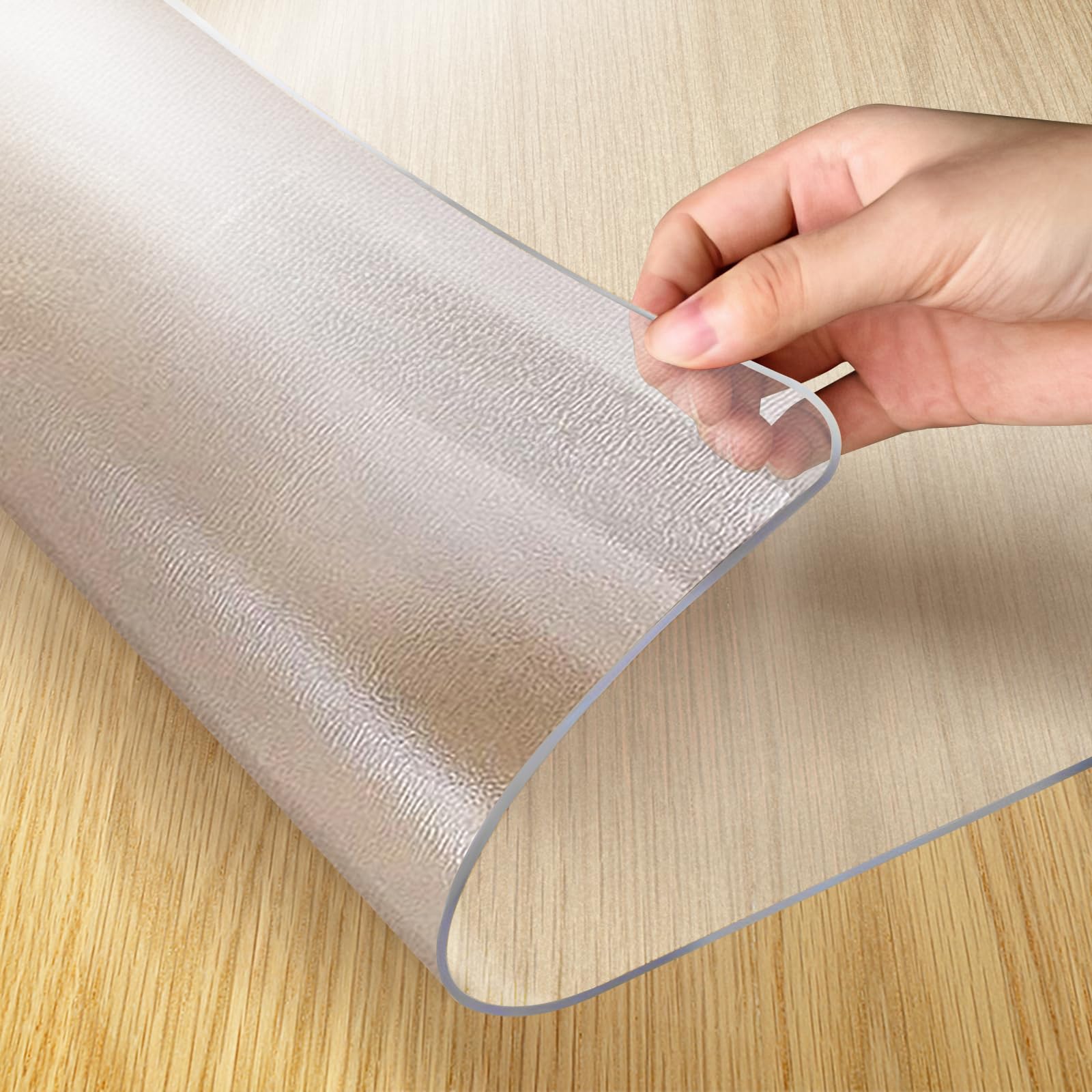 Vicwe 24 x 36 Inch Clear Table Cover Protector,1.5 mm Thick Single-Sided Frosted Clear Desk Pad Mat, Rectangle Waterproof Table Top Protector, Scratch Proof and Easy Cleaning for Dining Room Table