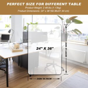 Vicwe 24 x 36 Inch Clear Table Cover Protector,1.5 mm Thick Single-Sided Frosted Clear Desk Pad Mat, Rectangle Waterproof Table Top Protector, Scratch Proof and Easy Cleaning for Dining Room Table