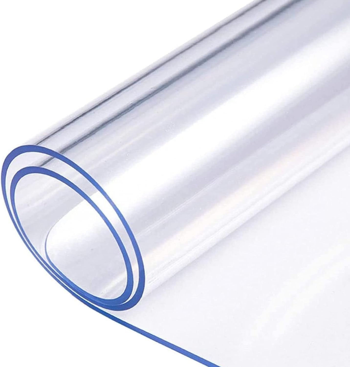 tonchean 2mm Thick Clear PVC Table Cover Protector 79 x 40inch Rectangular Plastic Tablecloth Desk Pad Plastic Table Cover, Waterproof & Easy Clean for Kitchen Wood Table