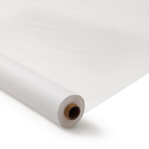 goodluck 40 inch x 300 feet plastic table cover roll, disposable table cloths for parties, rectangle plastic tablecloths for party, banquet, wedding, birthday, anniversary decorations, white