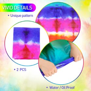 2 Pieces Tie Dye Tablecloth Plastic Tie Dye Theme Table Cover Rainbow Table Cover Rectangle Colorful Table Cover for Tie Dye Kitchen Family Dining Room Birthday Party Decoration (108.3 x 51.2 Inch)