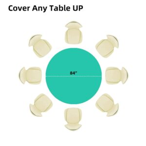 Evershine 12-Pack Heavy Duty Emerald Green Round 84" Plastic Table Covers Tablecloth (Reusable) (Round 84", Emerald Green)