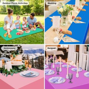 PLULON 15Pcs Multicolor Tablecloth Plastic Table Cover 54 x 108 Inch Rectangle Picnic Table Cloth for Graduation Birthday Christmas Baby Shower Wedding Party Home Kitchen Dining Table Decorations