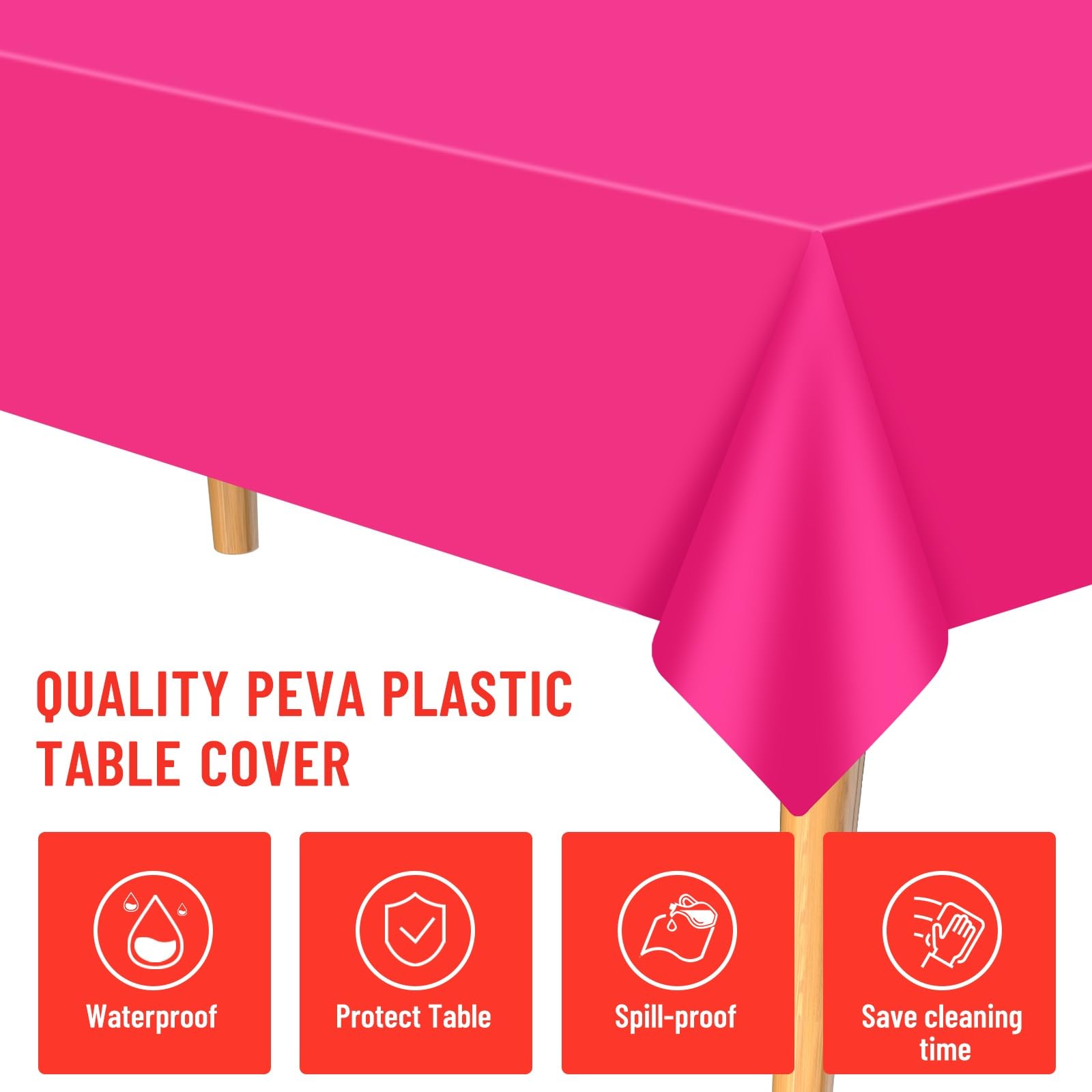 PLULON 15Pcs Multicolor Tablecloth Plastic Table Cover 54 x 108 Inch Rectangle Picnic Table Cloth for Graduation Birthday Christmas Baby Shower Wedding Party Home Kitchen Dining Table Decorations