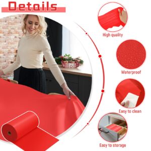 Preboun 2 Pcs Disposable Plastic Table Cover Roll 40 Inch x 300 ft Plastic Tablecloth Roll Banquet Roll for Graduation Picnic Wedding Birthday Carnival Circus Party Table Decorations(Red)